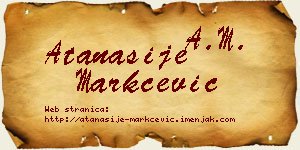 Atanasije Markčević vizit kartica